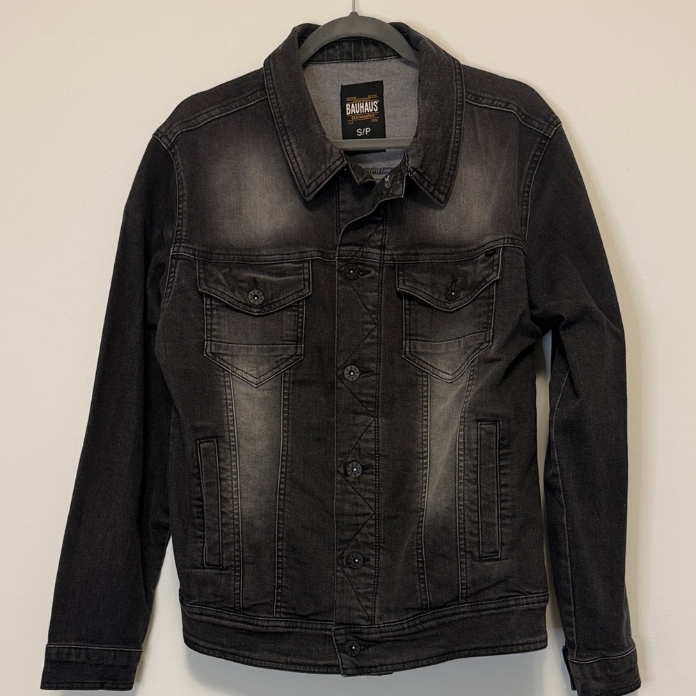 Men's Black Washed Denim Jacket - Lightweight Shirt Jacket